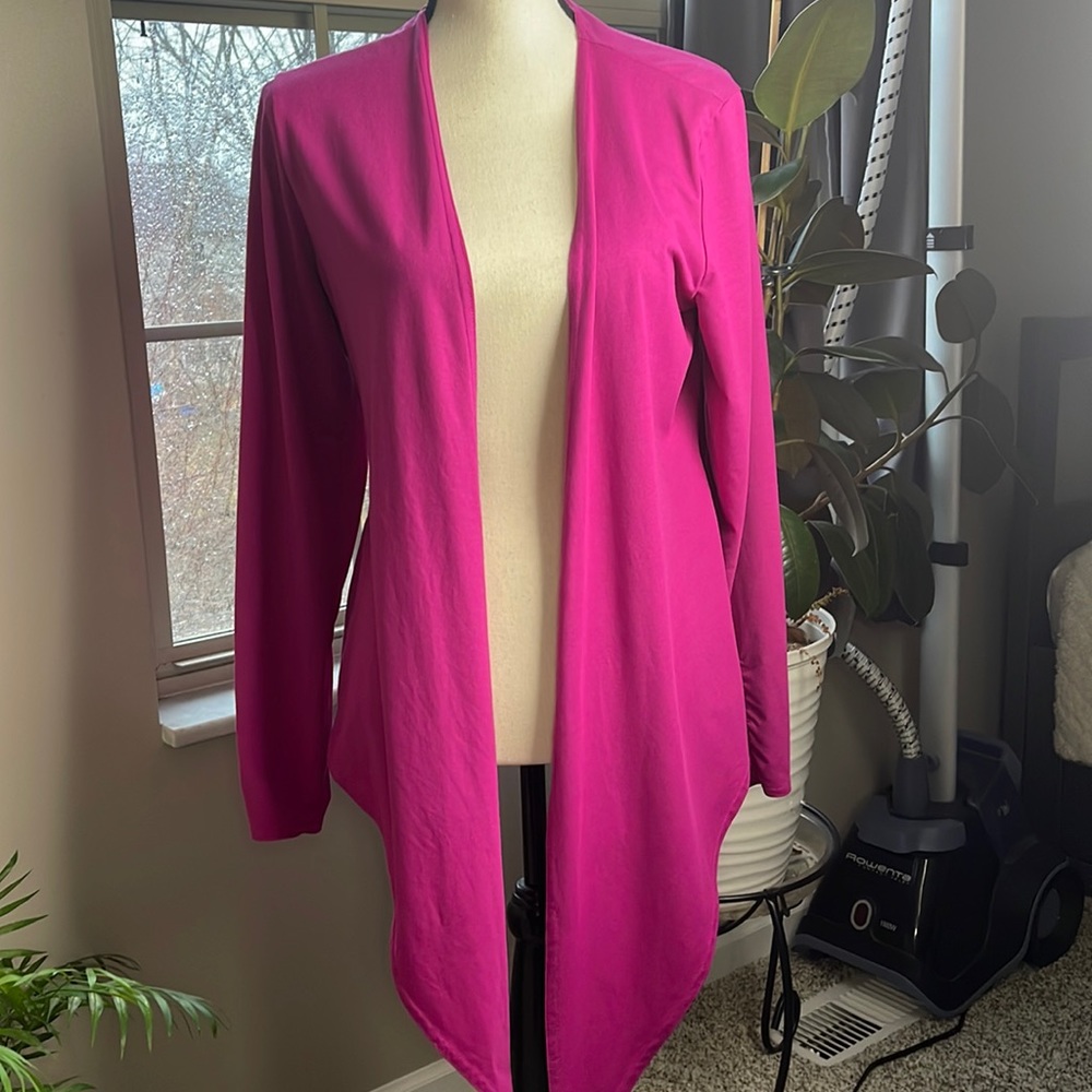 Weekenders Lightweight Pink  Long Sleeve Open Front Cardigan Cover Up Small